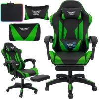 Fotel gamingowy Artnico Geto 3.0 czarno-zielony