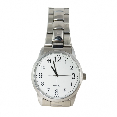 Zegarek z bransoletą i białym cyferblatem