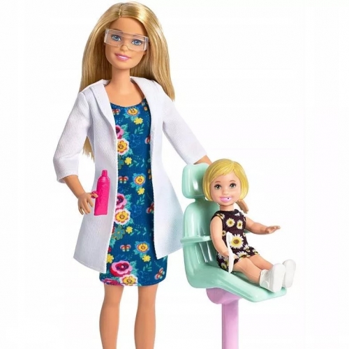 Lalka Mattel FXP16 Barbie dentystka z pacjentką
