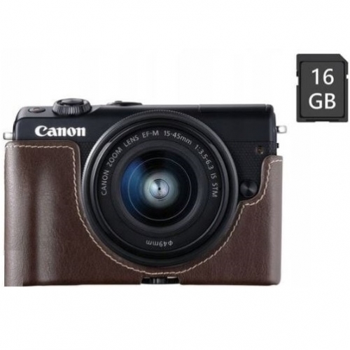 Aparat Canon EOS M100+EF-M 15-45mm+pokrowiec+karta