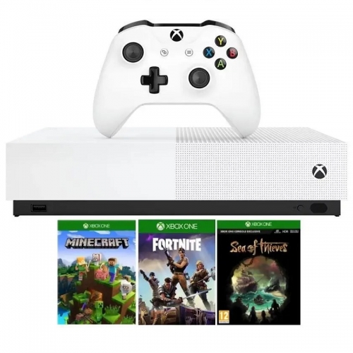 Konsola Xbox One S 1TB Minecraft+Fortnite+SoT