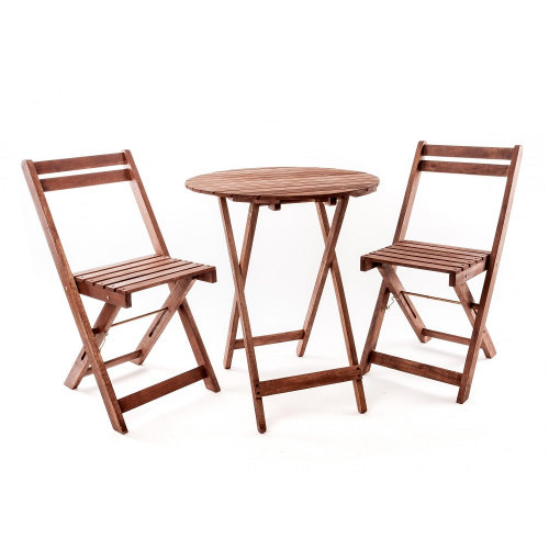 Okrągły stół   2 krzesła JMS Sports drewnianie-29218