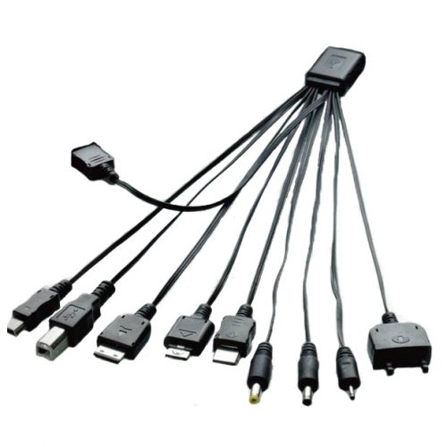 Ładowarka USB MC-101 10W1 wiele końcówek czarna-29715