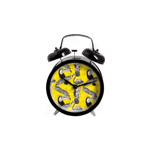 Zegar z budzikiem Smukke 170213-AC-T czarno-żółty-32527