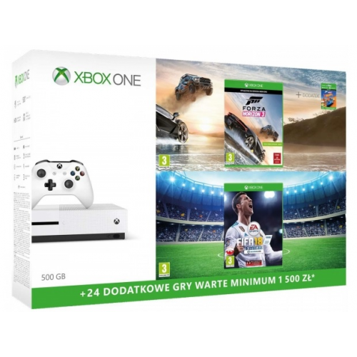 KONSOLA XBOX ONE S 500GB FORZA HORIZON 3   FIFA 18-32647