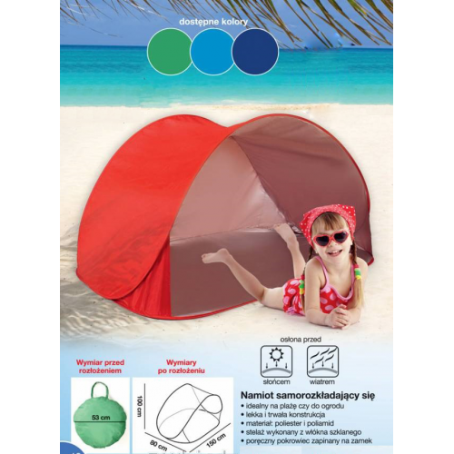 NAMIOT PLAŻOWY HTF-001 RED-3374