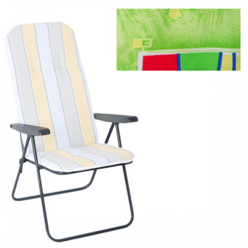 Krzesło Dajar kolorowe kwadraty jasno zielone tło-36523