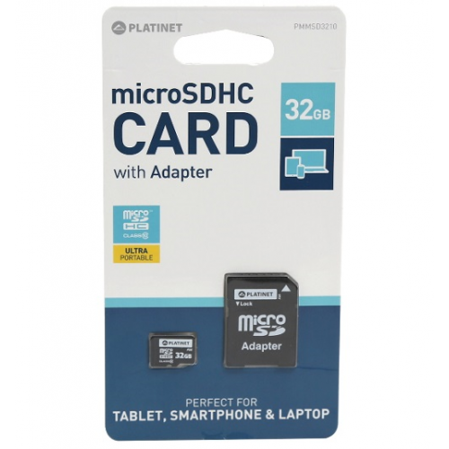Karta pamięci Platinet 32GB MicroSDHC  adapter-38765