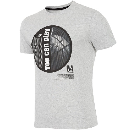 T-shirt męski X4Z18-TSM209 M jasno szary melanż-40341