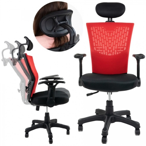 Fotel biurowy ergonomiczny Artnico Mesh B20 czerw