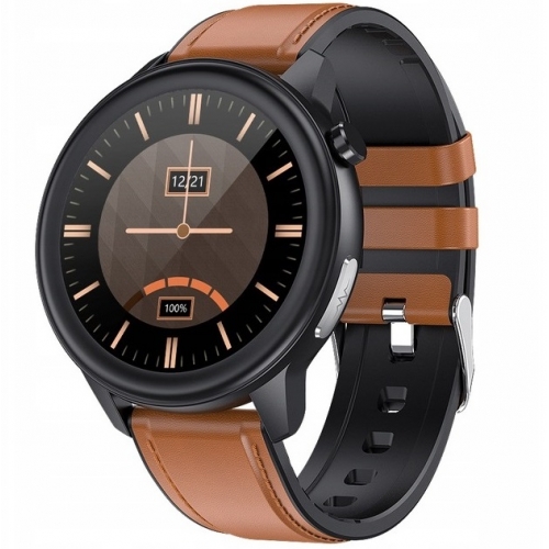 Smartwatch Artnico E80 brązowy skórzany
