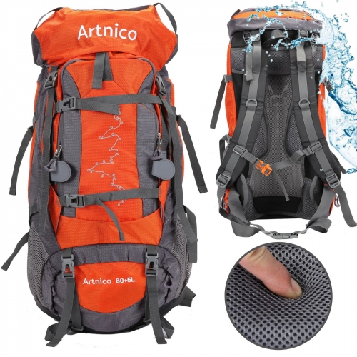 Plecak trekkingowy Artnico 80+5l pomarańczowy
