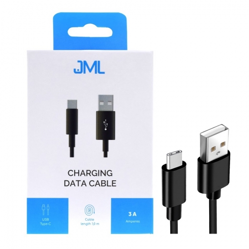 Kabel USB JML CD-114 USB C 3A 1 m czarny